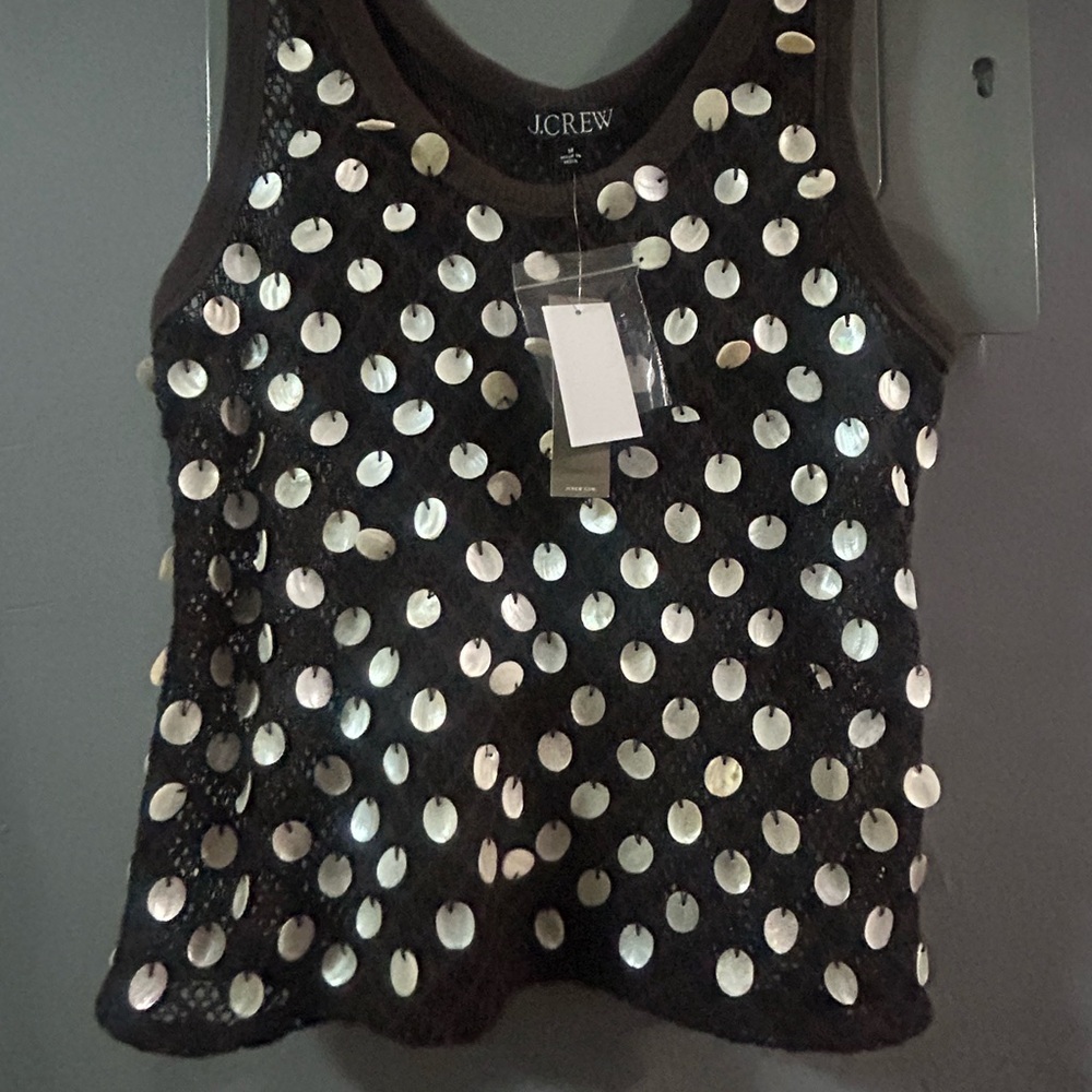 J. Crew brown and beige Sequin Tank Top